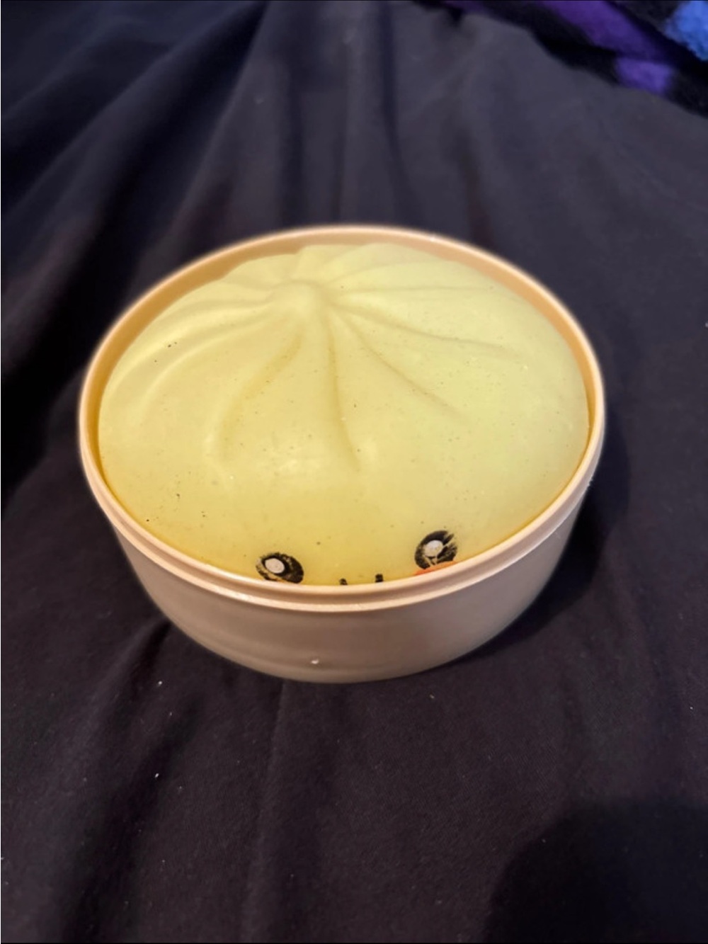 Yellow Plush Dumpling Decorative Accent in Creamy Yellow